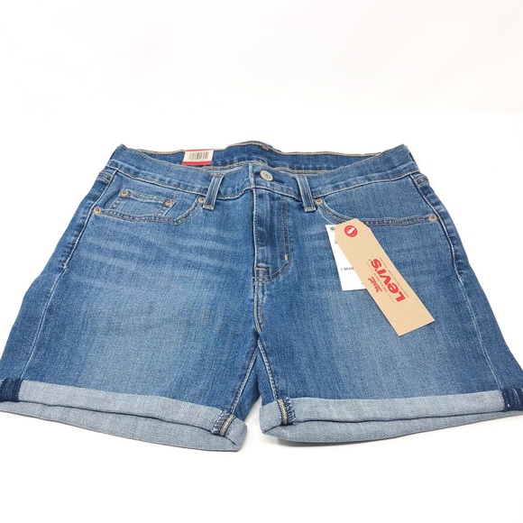 levi's women's mid length shorts